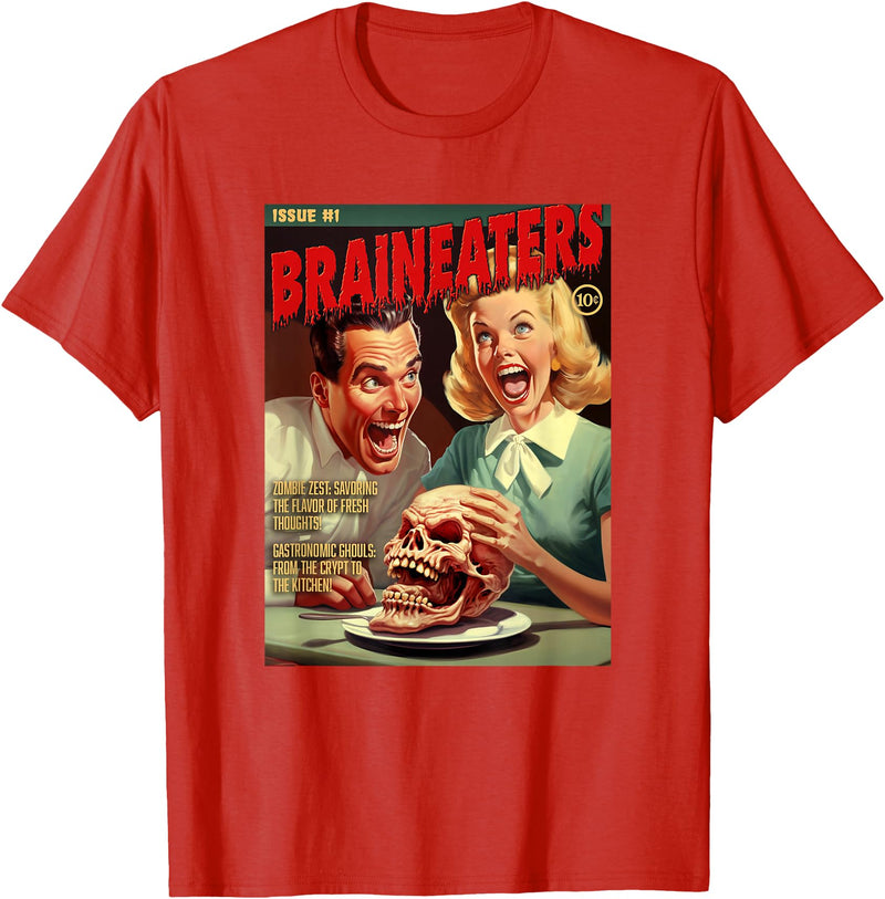 Last Gasp Graphics Brain Eaters 1950s horror comic cover T-Shirt - Red