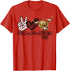 Funny Peace Love Designs Highland Beef Cow Farmers Peace Love Highland Cows T-Shirt - Red