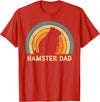 Hamster Dad Father's Day Vintage Style Hamster Dad Daddy T-Shirt - Red