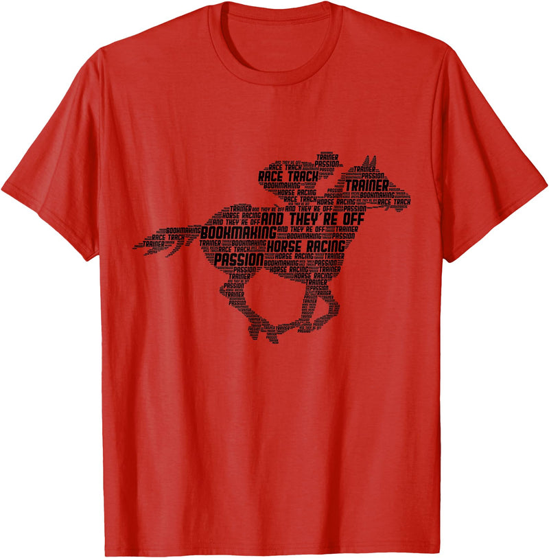 Horse Racing Apparel & Gifts Horse Racing Jockey Derby Men's T-Shirt - Red
