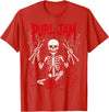Bone Knitting Co. Purl Jam Skeleton Knitting Craft Lover Funny Design T-Shirt - Red