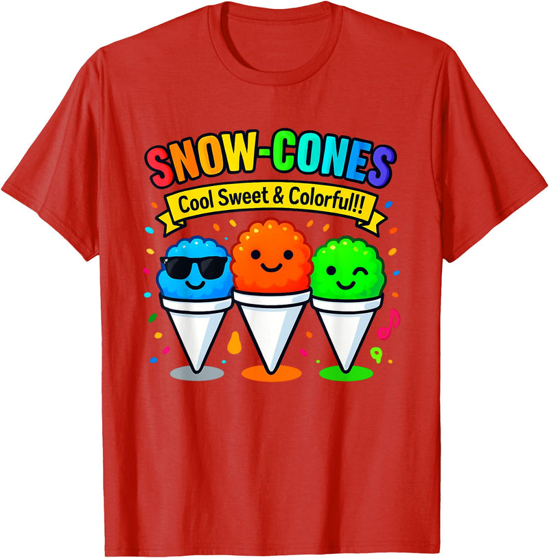 Halloween Shirts By HustlaGirl Snow Cones Cold Sweet and Colorful T-Shirt - Red
