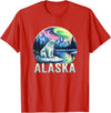 Alaska Cruise Trip Alaska Northern Lights Aurora Viewing Vacation Alaska Trip T-Shirt - Red