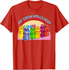 Cute Gummy World Funny Gummy Candy Bear Lover My Crew Rolls Deep Colorful T-Shirt - Red