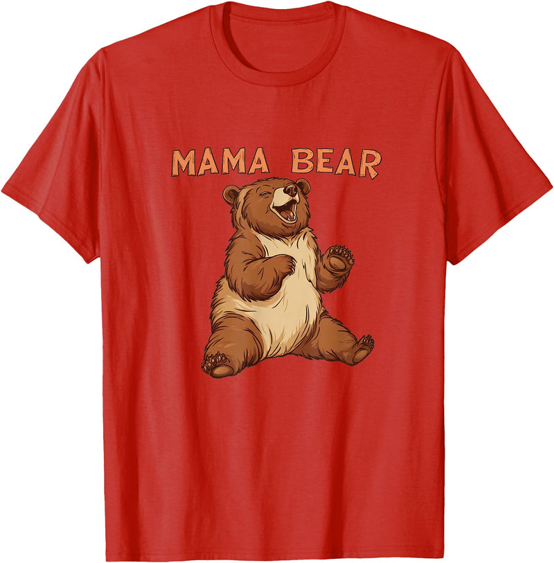 Happy Mama Bear Cool Vibes with Mama Bear Costume T-Shirt - Red