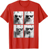 Funny Animal Photography Clothing Co. Baby Polar Bears with Sunglasses Cute Bear Cubs Photo Booth T-Shirt - Red