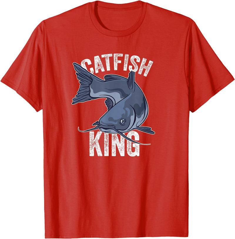 Catfish Gifts Catfish King Catfish Fishing T-Shirt - Red