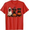 Halloween Shirt With Dogs Dog Ghost Shirt, Cute Halloween Rottweiler Ghost Dog Mom T-Shirt - Red