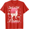 Pack A Punch Just A Girl Who Loves Llamas Llama Shirt Vintage T-Shirt - Red