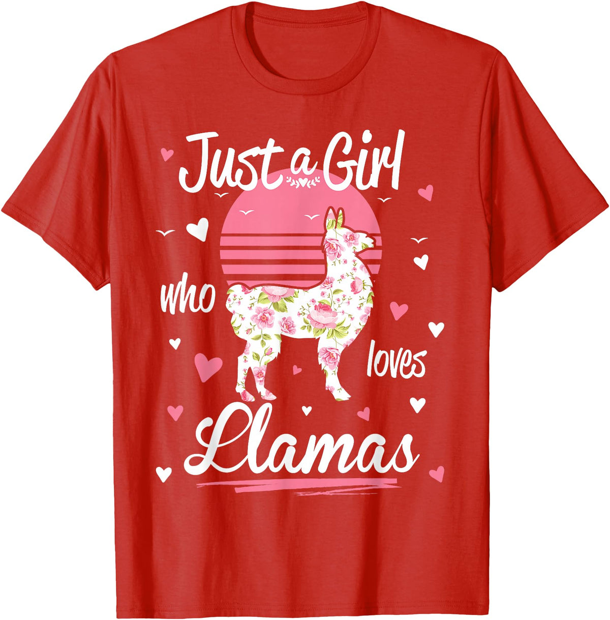 Pack A Punch Just A Girl Who Loves Llamas Llama Shirt Vintage T-Shirt - Red