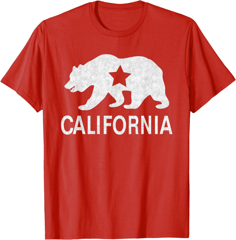 California Bear Souvenirs California State Flag Republic Of California T-Shirt - Red