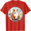 Cool Spring Flowers with Hamster for Season Lovers T-Shirt - Red