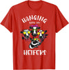 Cute Cow Herder Lady Animal Farm Lover Designs Funny Hanging with My Heifers Gift for Women Cow Farmer Girl T-Shirt - Red
