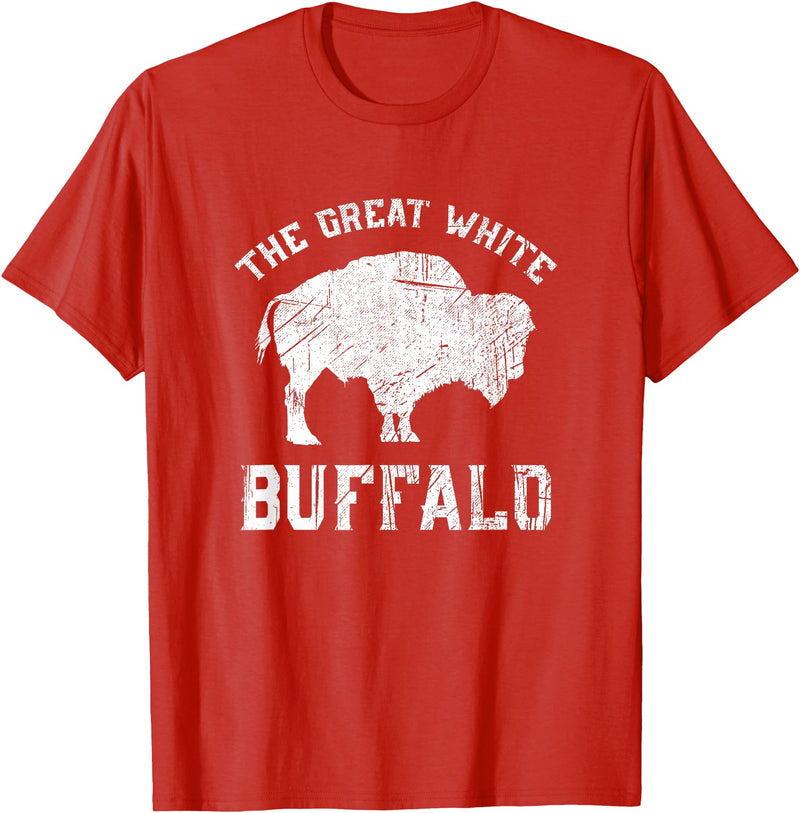 We Are Wildlife The Great White Buffalo T-Shirt Native American Inspired T-Shirt - Red