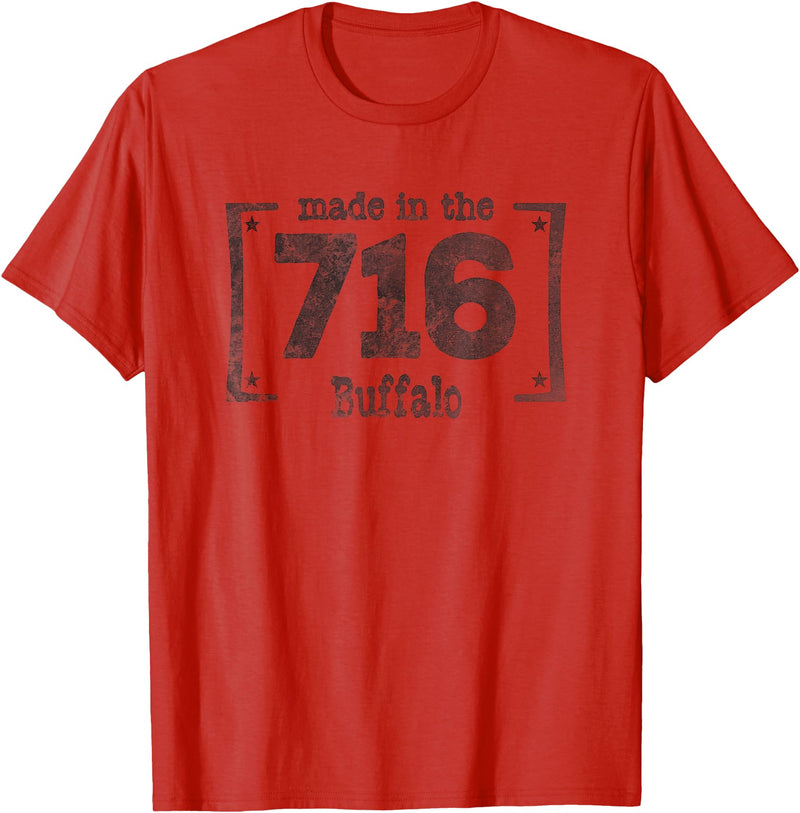 TeesTees Made in the 716 T-Shirt Buffalo NY Souvenir Shirt T-Shirt - Red