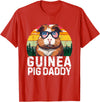 Retro 4th Of July Dad Father's Day Gifts Guinea Pig Daddy USA Flag Father's Day 4th Of July Retro T-Shirt - Red