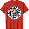 Hiking Glacier Bear and Alaska Frontier Apparel Glacier Mountain Landscape and Alaskan Bear Wildlife T-Shirt - Red