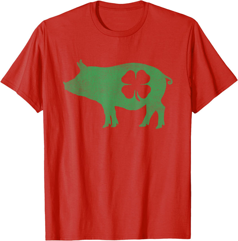 Pig - Shamrock St Patricks Day - Shirts Pig - Shamrock St Patricks Day Saint Paddys Irish Funny T-Shirt - Red