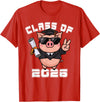 Peace Sign Hand Animal Class of 2026 Graduation Peace Sign Hand Pig Class of 2026 Graduation T-Shirt - Red