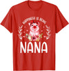 Mother's Day Matching Family Happiness Is Being A Nana Cute Pig T-Shirt - Red