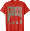 Bear Periodic Chemistry Elements Retro Arctophile Bear Periodic Table Elements Grizzly Bear Vintage Arctophile T-Shirt - Red