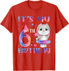 It's My 6th Birthday Bunny Rabbit 6 Years Old Boy Girl T-Shirt in Red