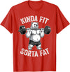 Iron Jungle Apparel Kinda Fit Sorta Fat Polar Bear Gym Weightlifting Workout T-Shirt - Red