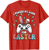 Paused My Game for Easter Funny Gaming Gamer Men Boys Kids T-Shirt in Red