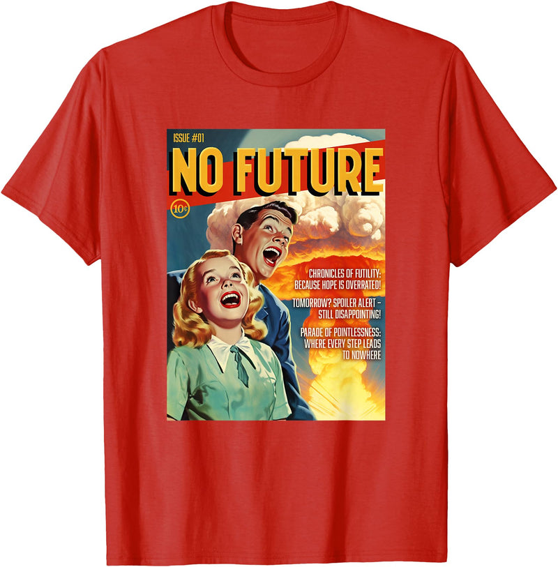 Last Gasp Graphics No Future 1950s Horror Comic Cover T-Shirt - Red