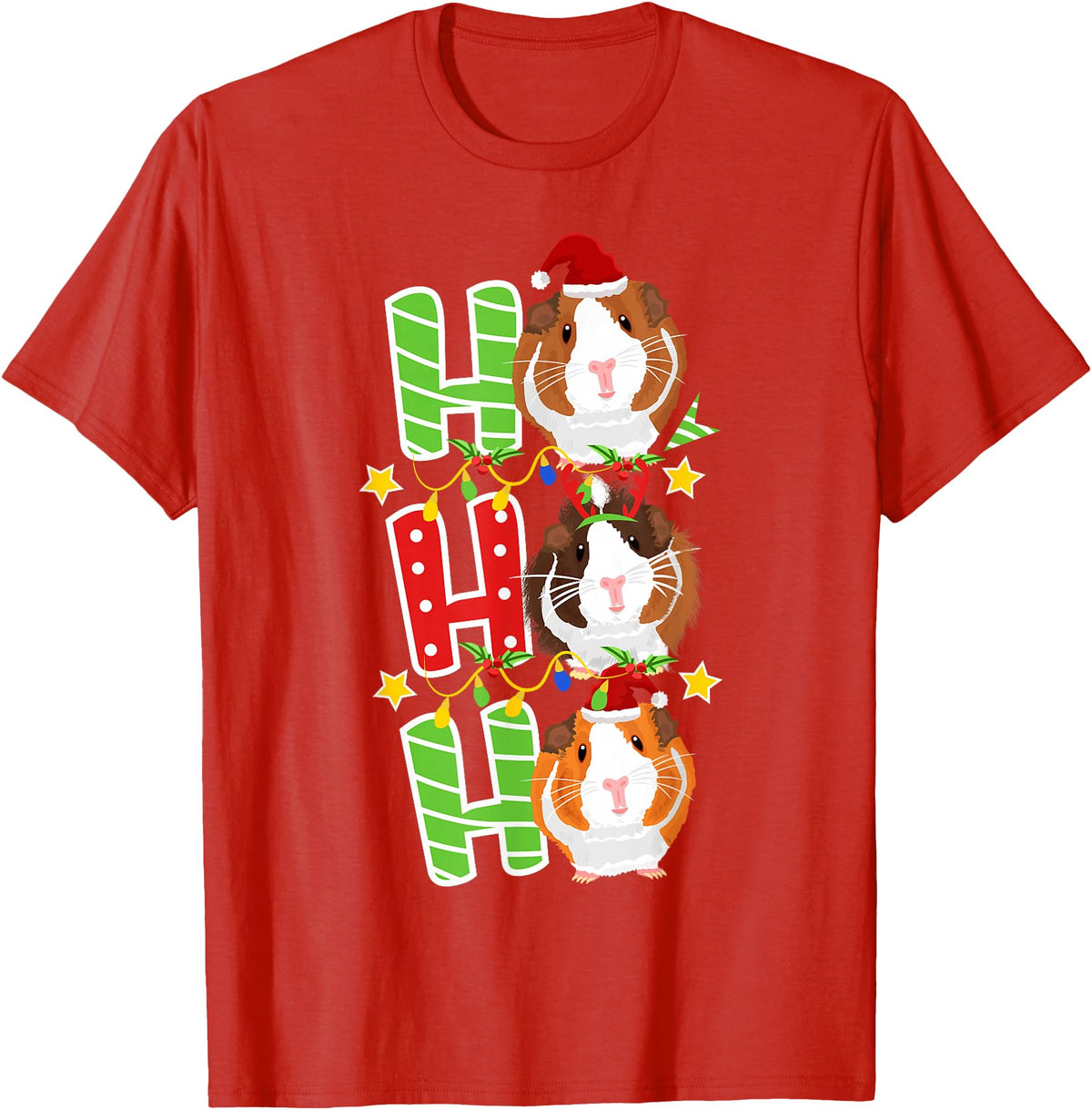 Cute Cavy Guinea Pig Clothes Accessories Piggie Santa Christmas Guinea Pig Lover Owner Stuff Piggy Cavy T-Shirt - Red
