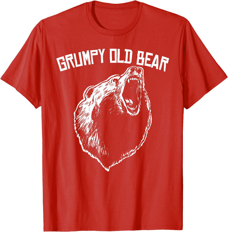 Miftees Grumpy Old Man Club Grumpy Old Bear T-Shirt - Red