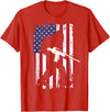 Bigfoot Gun Owner USA FLag Bigfoot 2nd Amendment Right to Bear Arms Gift Gun Owner T-Shirt - Red