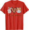 Peace love guinea pigs t -shir t Peace Love Guinea Pigs Gift for Guinea Pigs Lover T-Shirt Small - Red