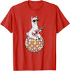 DiscoballAxis1 Funny Llama Disco Dancing Ball Groovy Retro 80s Costume T-Shirt - Red