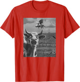 When Pigs Fly Pig Lover Designs Apparel Gifts Cow Selfie With Flying Pigs Fly Funny Gift for Men Women Kid T-Shirt - Red