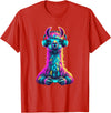 Llama Gamer Lovers Animal Men Women Kids Llama Gaming Animal Video Games Funny Llama T-Shirt - Red