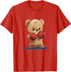 Teddy bear with boxing gloves Funny boxing Teddy bear with gloves costume T-Shirt - Red