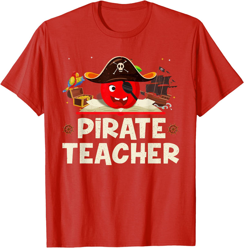 Pirate Teacher Funny Halloween Costume Pirate Teacher T-Shirt For Halloween Costume Tees Pirate Day T-Shirt for Men Women