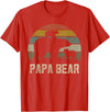 Bear Cubs Family Matching Gifts & Shirts Clothing Funny Papa Bear Shirts, Cub 2 Kids Fathers Day Grandpa T-Shirt - Red