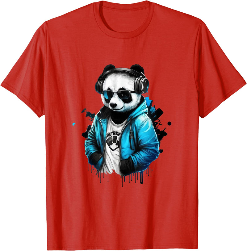 Panda Musik DJ Controller Gaming Panda Panda Music DJ Controller Gaming Panda T-Shirt - Red