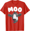 Cow Gift Cow Lover Accessories Cattle Farmer Stuff Funny Cow Design For Men Women Cow Farmer Dairy Farm Animal T-Shirt - Red