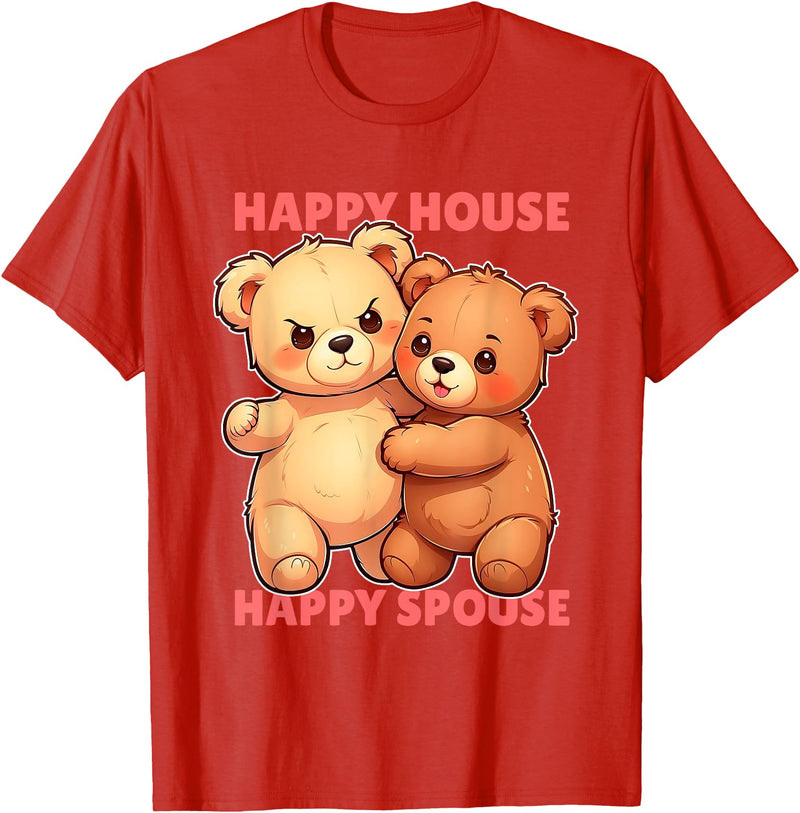 Bears Hug Love Happy House Spouse Hugging bears Happy house Happy spouse T-Shirt - Red