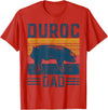 Retro Duroc Farmer Gift for Men Farming Breed - Vintage Duroc Pig Dad T-Shirt - Red