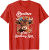 Brother Highland Cow Birthday Girl Brother Of The Birthday Girl Highland Cow Farm Family T-Shirt - Red