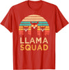 Llama Squad With Glasses Funny Funny Llama Squad Sunglasses Cool Llamas Vintage Gift T-Shirt - Red
