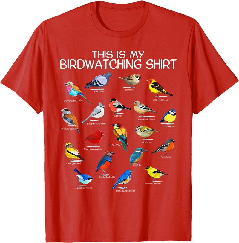 Funny Mens Bird Shirt Gifts For Birding Lovers This is my Birdwatching Shirt For Bird Lover & Birdwatcher T-Shirt - Red