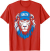 I Liked The Lions Before It Was Cool Tees Blue Lions Salty Wearing Hat Salty Cool Lions Strong Lions T-Shirt - Red