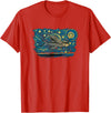 Flying Fish Vintage Night Tees Retro Vintage Style Flying Fish T-Shirt - Red