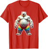 Jay Moe Design "I Love Bears" Fun Gay Pride Vintage Rainbow T-Shirt - Red