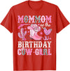 Pink Western Cowgirl Bday Party Family Matching Mommom Of The Birthday Cow-Girl Rodeo Cowgirl Bday T-Shirt - Red
